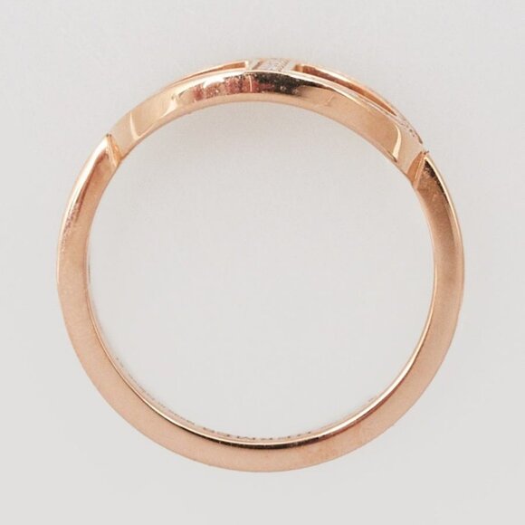 Hermes 18k Rose Gold and Diamond Chaine d'Ancre Contour Medium Model Ring - Picture 3 of 6